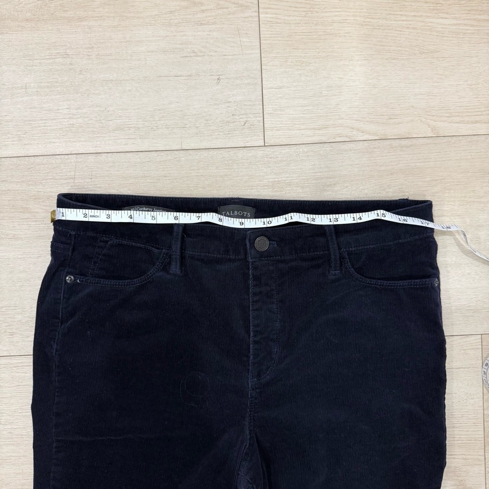 Talbots Dark Navy Corduroy Jeggings Size 10 Stretch Skinny Pants - Picture 3 of 5